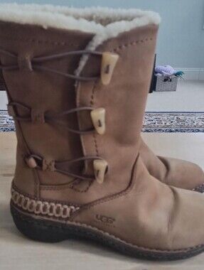 UGG Chestnut Shearling-Lined Mid Boots